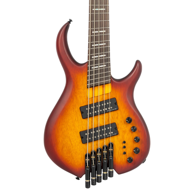 Sire M6-5 Headless Tobacco Sunburst Satin - Bajo Eléctrico | Procedente de la serie de bajos modernos Sire, llega otro bajo contemporáneo, el nuevo M6 Headless. Está diseñado de manera distintiva en comparación con los modelos anteriores de Sire, pesando
