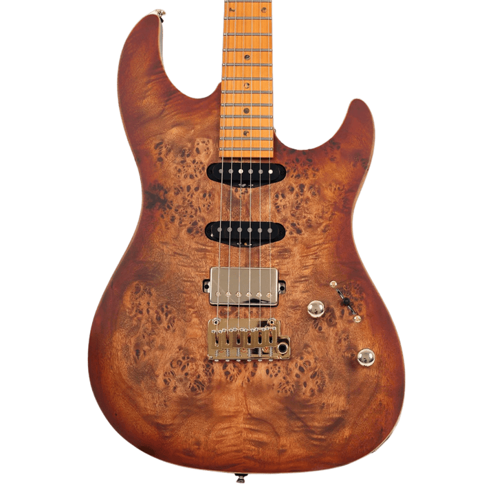 Sire S10 HSS Natural Burst - Guitarra Eléctrica | S10 SSS es el modelo de gama alta en la serie S, que presenta un cuerpo de Swamp Ash. Utiliza piezas de calidad comprobada, como las tres pastillas simples Duncan, puente de marca Gotoh y mástil con radio