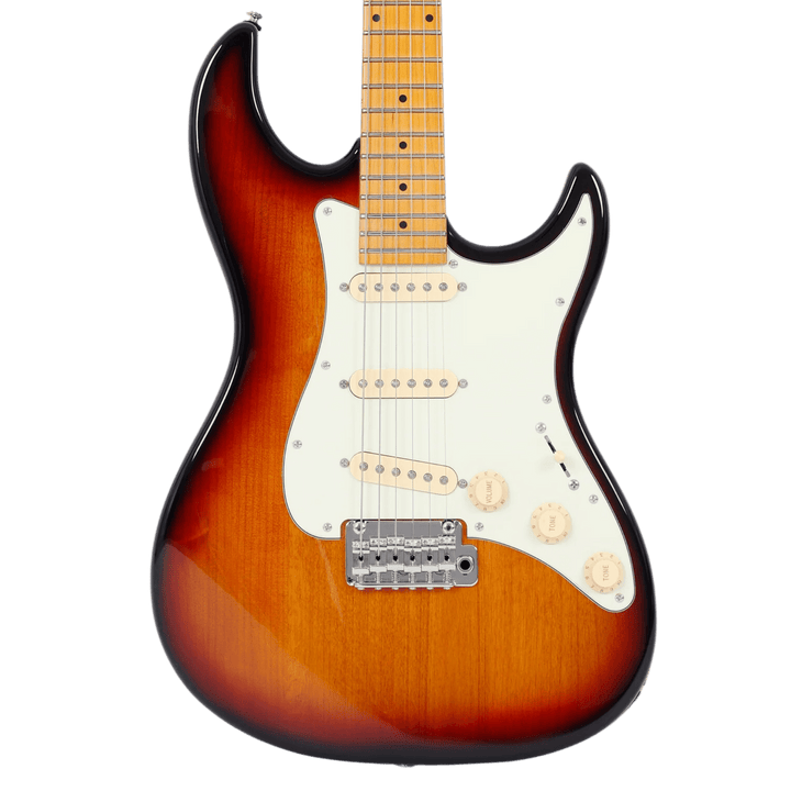 Sire S5 3-Tone Sunburst - Guitarra Eléctrica | S5 es la nueva incorporación a la serie S, construida con un cuerpo de aliso norteamericano y un mástil de arce. El modelo S5 está configurado con una electrónica y hardware tradicionales que garantizan la má