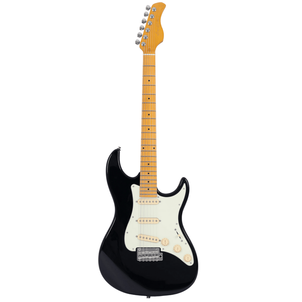 Sire S5 Black - Guitarra Eléctrica | S5 es la nueva incorporación a la serie S, construida con un cuerpo de aliso norteamericano y un mástil de arce. El modelo S5 está configurado con una electrónica y hardware tradicionales que garantizan la máxima comod