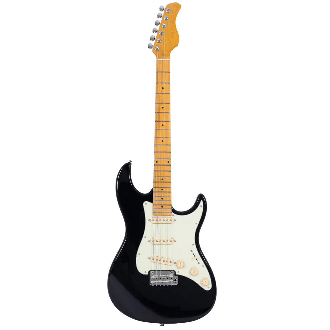 Sire S5 Black - Guitarra Eléctrica | S5 es la nueva incorporación a la serie S, construida con un cuerpo de aliso norteamericano y un mástil de arce. El modelo S5 está configurado con una electrónica y hardware tradicionales que garantizan la máxima comod