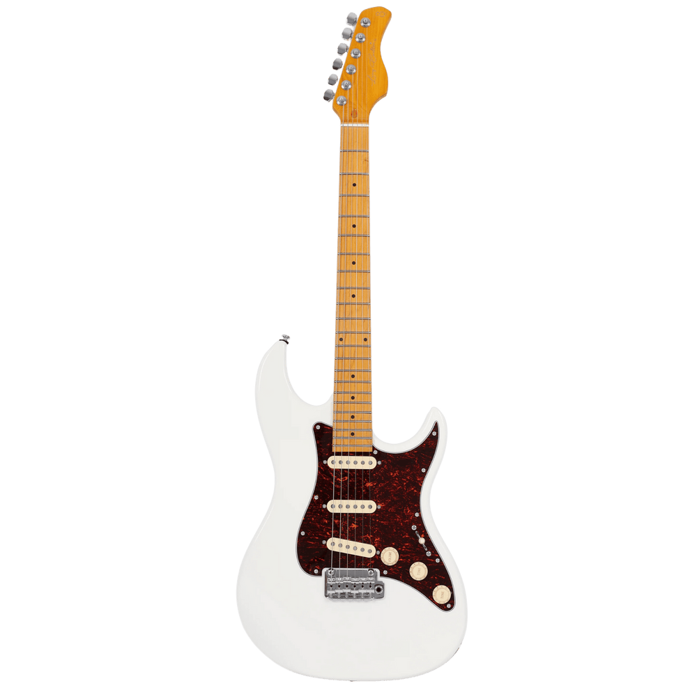 Sire S5 Olympic White - Guitarra Eléctrica | S5 es la nueva incorporación a la serie S, construida con un cuerpo de aliso norteamericano y un mástil de arce. El modelo S5 está configurado con una electrónica y hardware tradicionales que garantizan la máxi