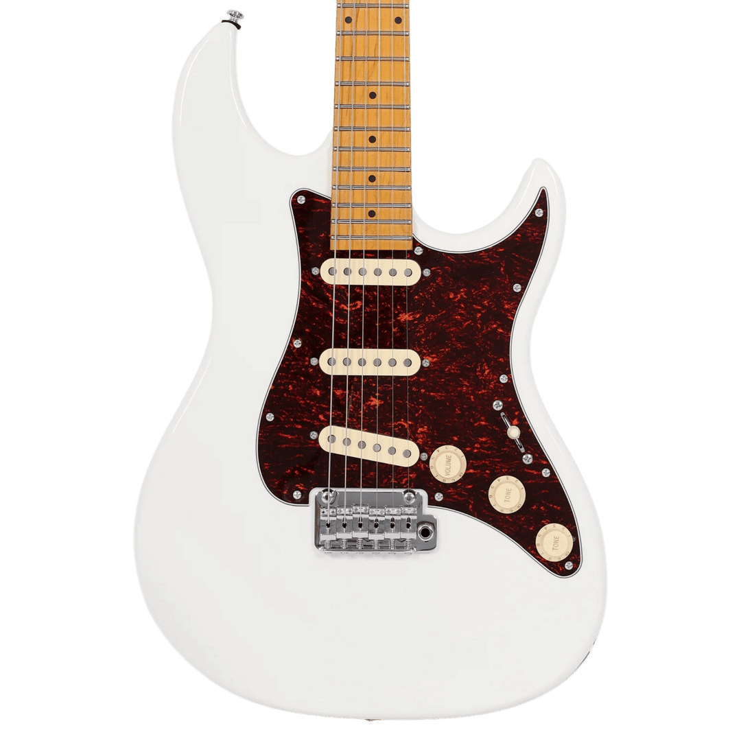 Sire S5 Olympic White - Guitarra Eléctrica | S5 es la nueva incorporación a la serie S, construida con un cuerpo de aliso norteamericano y un mástil de arce. El modelo S5 está configurado con una electrónica y hardware tradicionales que garantizan la máxi