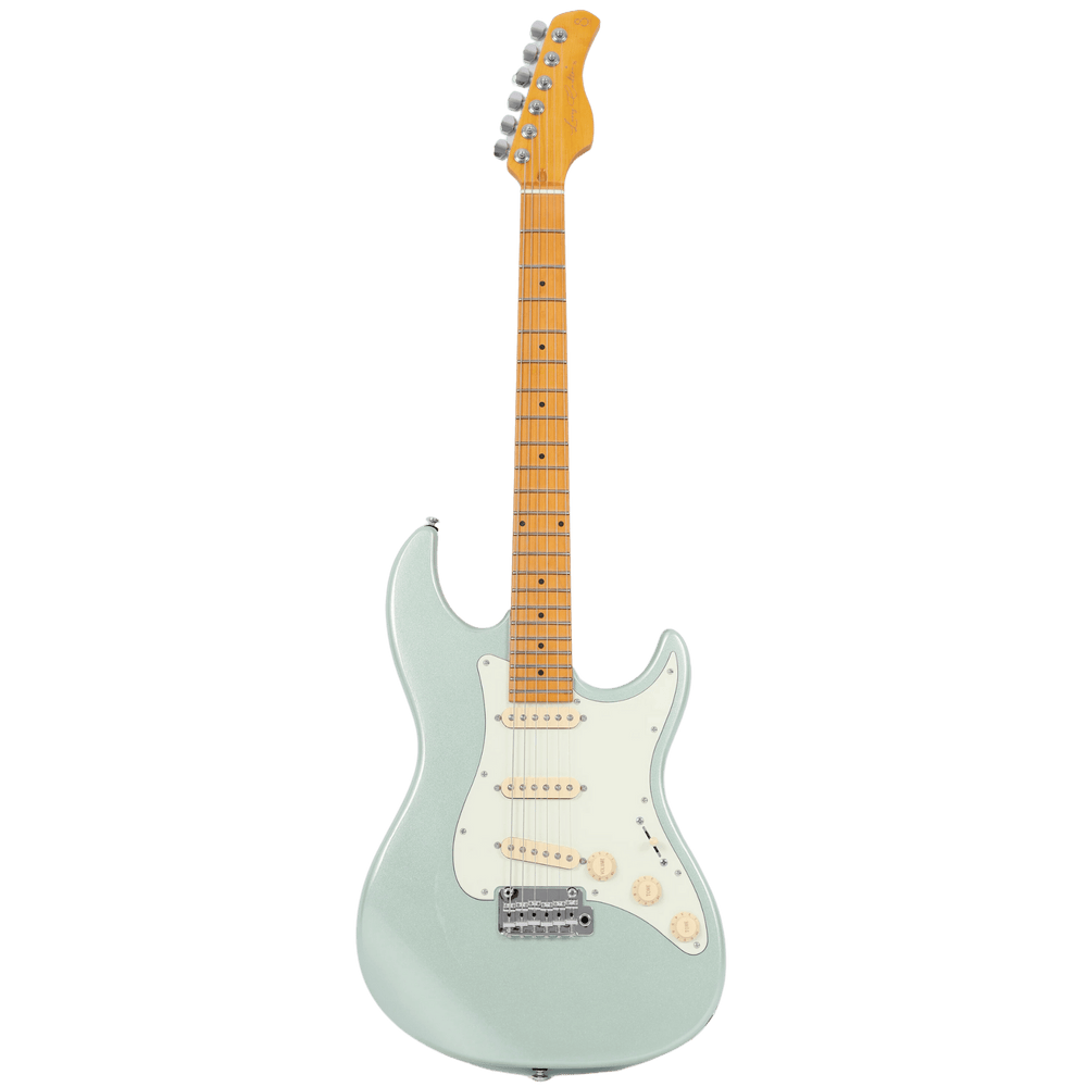 Sire S5 Surf Green Metallic - Guitarra Eléctrica | S5 es la nueva incorporación a la serie S, construida con un cuerpo de aliso norteamericano y un mástil de arce. El modelo S5 está configurado con una electrónica y hardware tradicionales que garantizan l