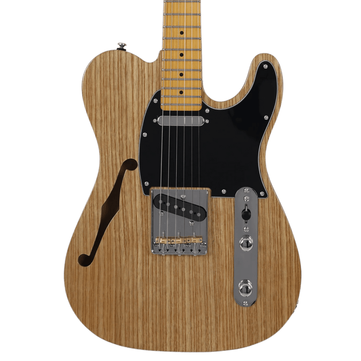 Sire T7 TV Natural - Guitarra Eléctrica | Una variante de cuerpo tipo T con cavidades que incluye un agujero en forma de 'F'. Llamados 'modelos Thinline', Sire presenta dos variaciones. El T7TV presenta el conjunto de pastillas LC Super-T. El añadido aguj