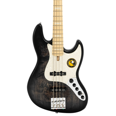 Sire V7 Ash Reissue Transparent Black Poplar Burl Satin (2nd Gen) - Bajo Eléctrico | Esta variante fue descontinuada debido a un desequilibrio global en el suministro de madera de fresno Swamp Ash en 2021. Anteriormente, era un modelo emblemático y recibi
