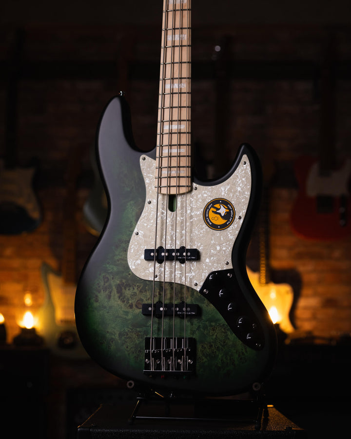 Sire V7 Ash Reissue Transparent Green Poplar Burl Satin (2nd Gen) - Bajo Eléctrico