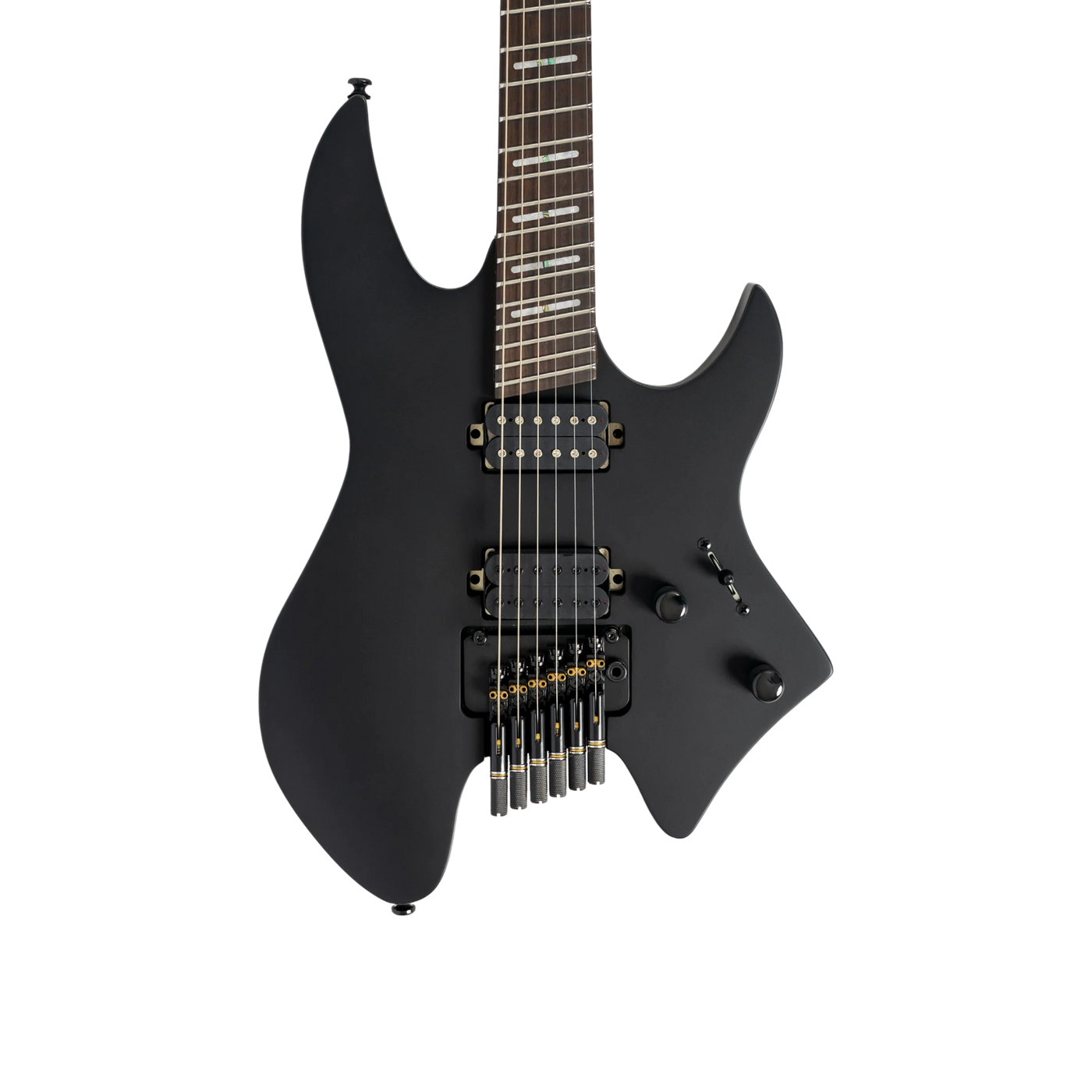 Sire X6 Headless Black Satin - Guitarra Eléctrica | Cuerpo • Modelo: Sire X-Headless Shape • Madera: Mahogany• Top: Maple • Terminación: Black Satin Brazo • Madera: Hard Maple (Reverse Head Shape)• Perfil: C-Shape• Terminación: Gloss • Escala: 25.5"• Nuez