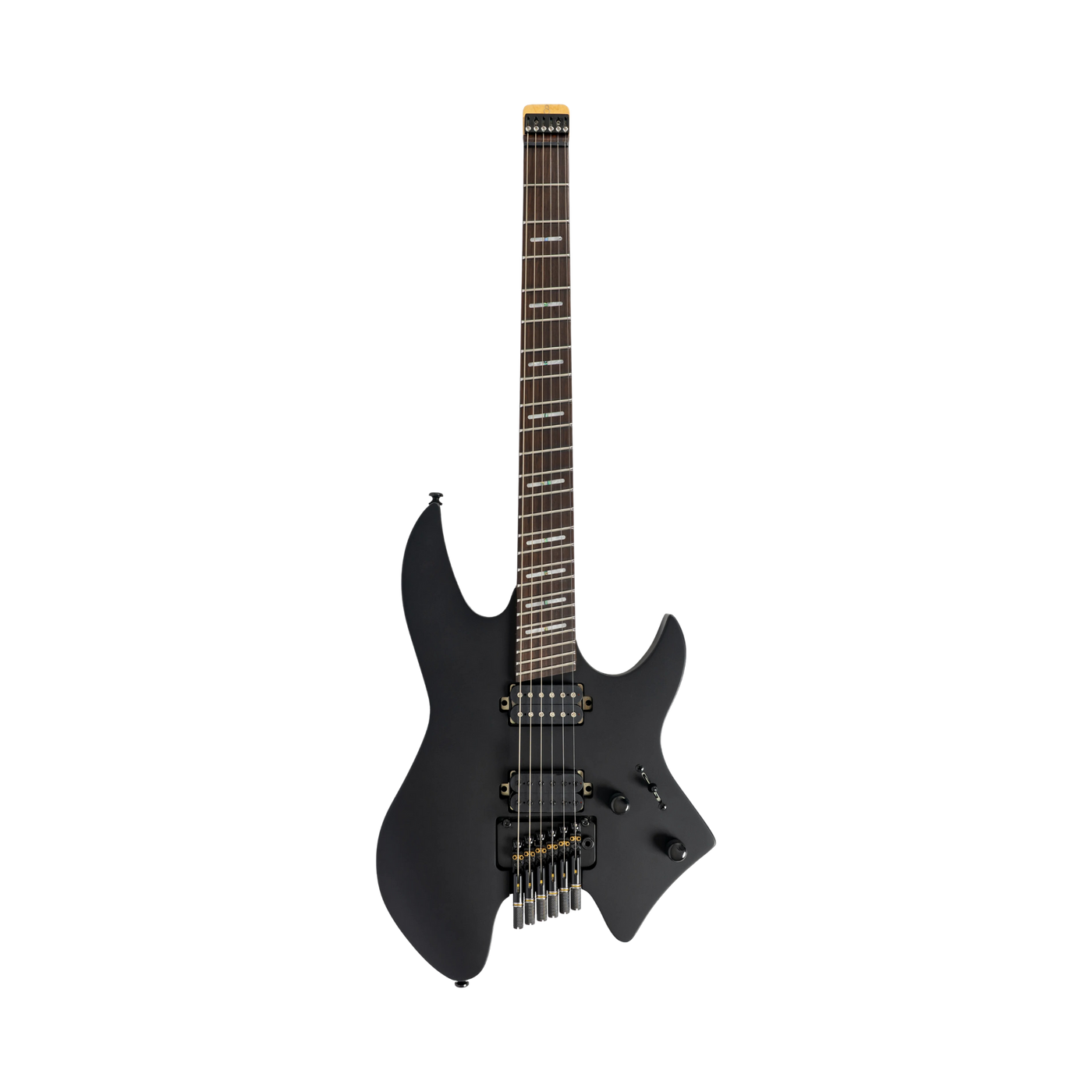 Sire X6 Headless Black Satin - Guitarra Eléctrica | Cuerpo • Modelo: Sire X-Headless Shape • Madera: Mahogany• Top: Maple • Terminación: Black Satin Brazo • Madera: Hard Maple (Reverse Head Shape)• Perfil: C-Shape• Terminación: Gloss • Escala: 25.5"• Nuez