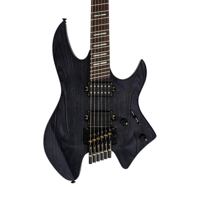 Sire X6 Headless Transparent Black - Guitarra Eléctrica | Cuerpo • Modelo: Sire X-Headless Shape • Madera: Mahogany • Top: Ash Veneer Top• Terminación: Metallic Green Gloss Brazo • Madera: Hard Maple (Reverse Head Shape)• Perfil: C-Shape• Terminación: Glo