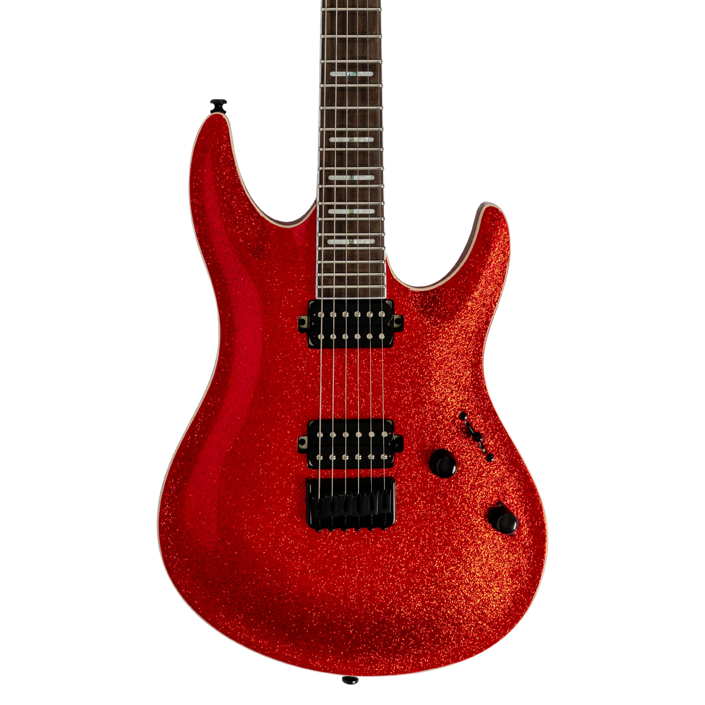 Sire Y5 Red Sparkle - Guitarra Eléctrica | Cuerpo • Modelo: Sire Modern Rock Shape • Madera: Alder • Terminación: Transparent Blue Gloss Brazo • Madera: Hard Maple (Reverse Head Shape)• Perfil: C-Shape• Terminación: Gloss • Escala: 25.5"• Nuez: Graphtech