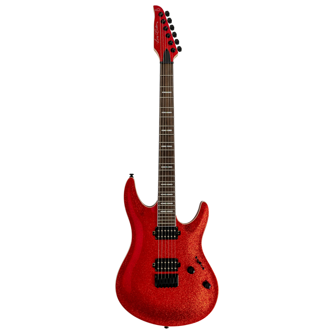 Sire Y5 Red Sparkle - Guitarra Eléctrica | Cuerpo • Modelo: Sire Modern Rock Shape • Madera: Alder • Terminación: Transparent Blue Gloss Brazo • Madera: Hard Maple (Reverse Head Shape)• Perfil: C-Shape• Terminación: Gloss • Escala: 25.5"• Nuez: Graphtech