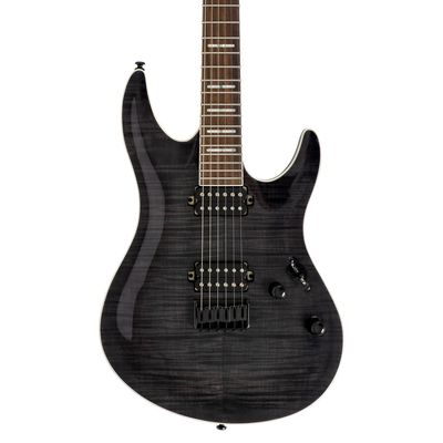 Sire Y5 Transparent Black - Guitarra Eléctrica | Cuerpo • Modelo: Sire Modern Rock Shape • Madera: Alder• Top: Flame Veneer• Terminación: Transparent Blue, Gloss Brazo • Madera: Hard Maple (Reverse Head Shape)• Perfil: C-Shape• Terminación: Gloss • Escala