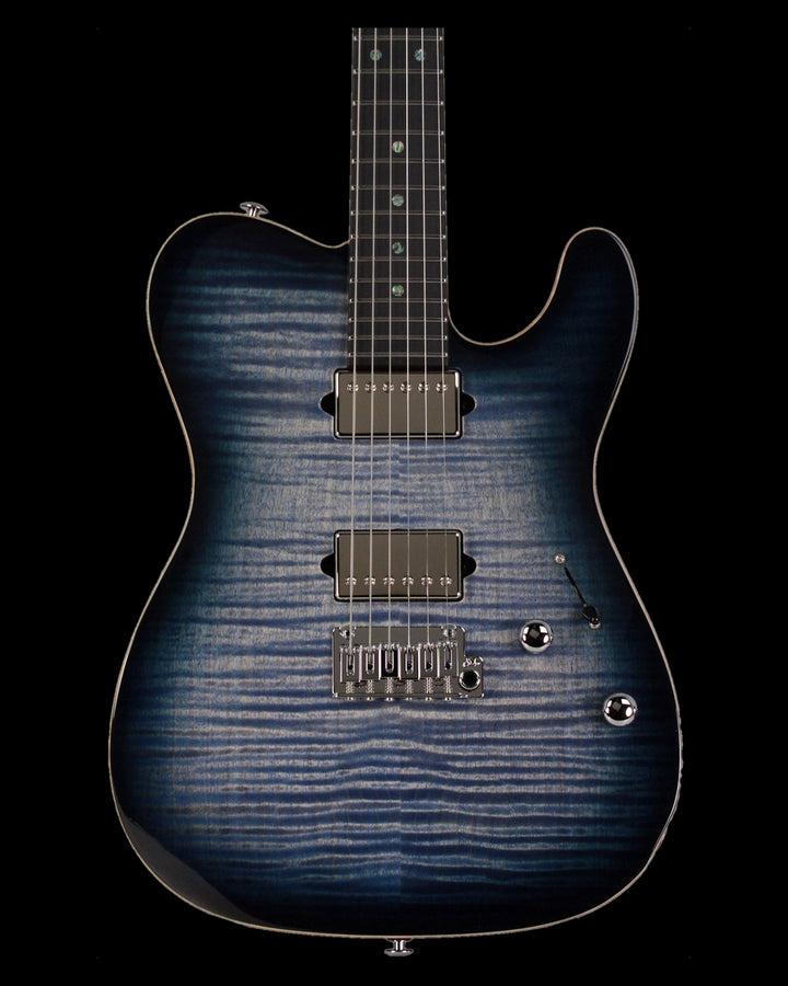 Suhr Select Modern T Mahogany Faded Trans Whale Blue Burst - Gearhub