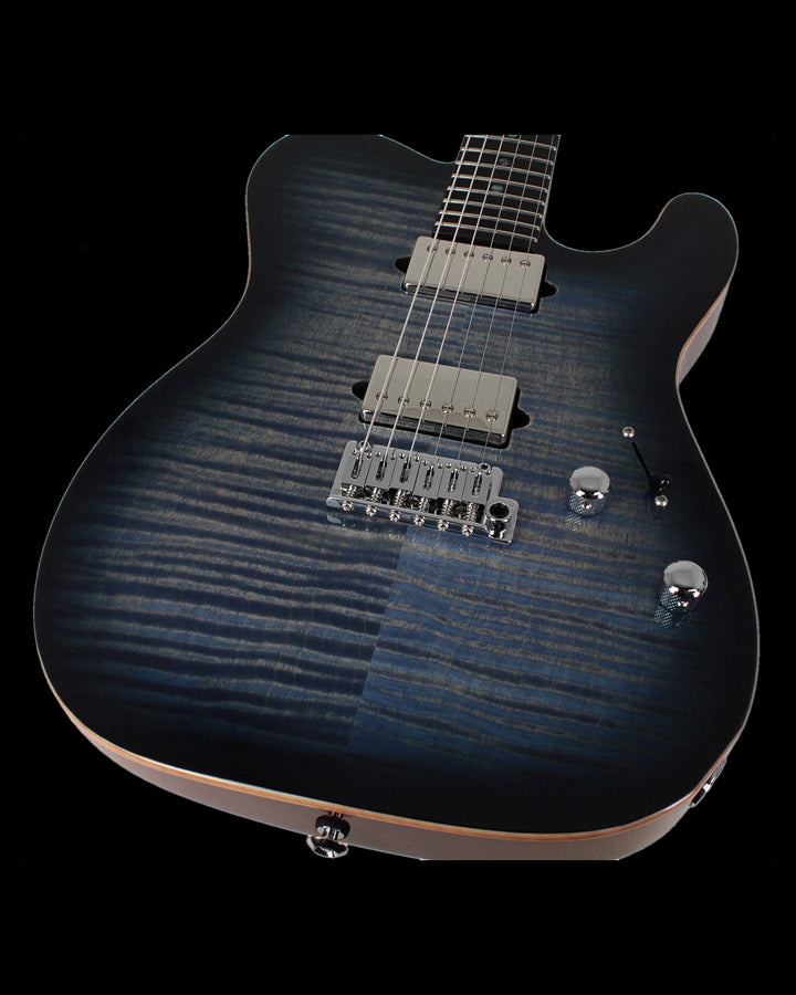 Suhr Select Modern T Mahogany Faded Trans Whale Blue Burst - Gearhub