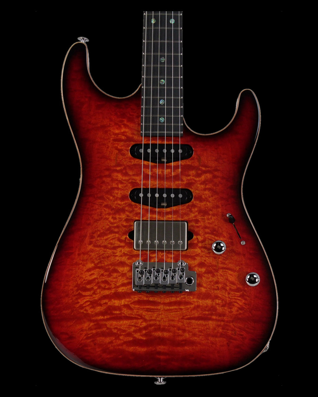 Suhr Select Standard Mahogany HSS Quilted Inferno Burst - Gearhub