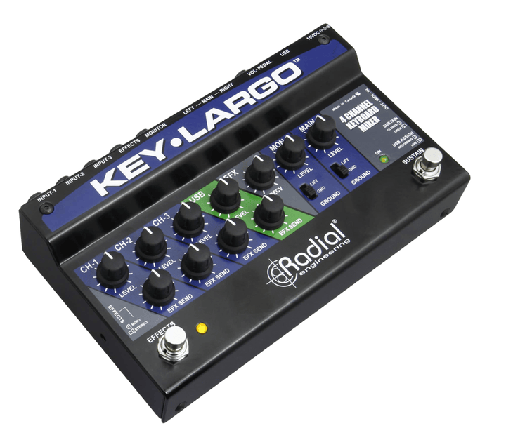 Radial Key Largo - Mezclador de Teclado con Pedal Sustain Integrado