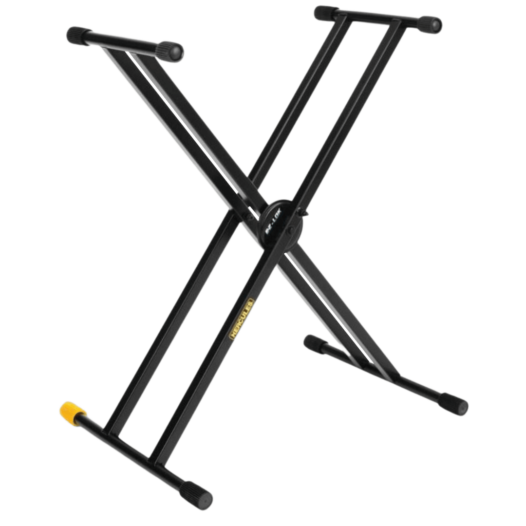 Hercules KS120B BK - Atril Teclado | El soporte para teclado HERCULES Double X KS120B de calidad profesional. Diseño tipo X con doble tubo presenta el EZ-LOK patentado, 5 configuraciones de altura y una construcción de acero resistente, su construcción of