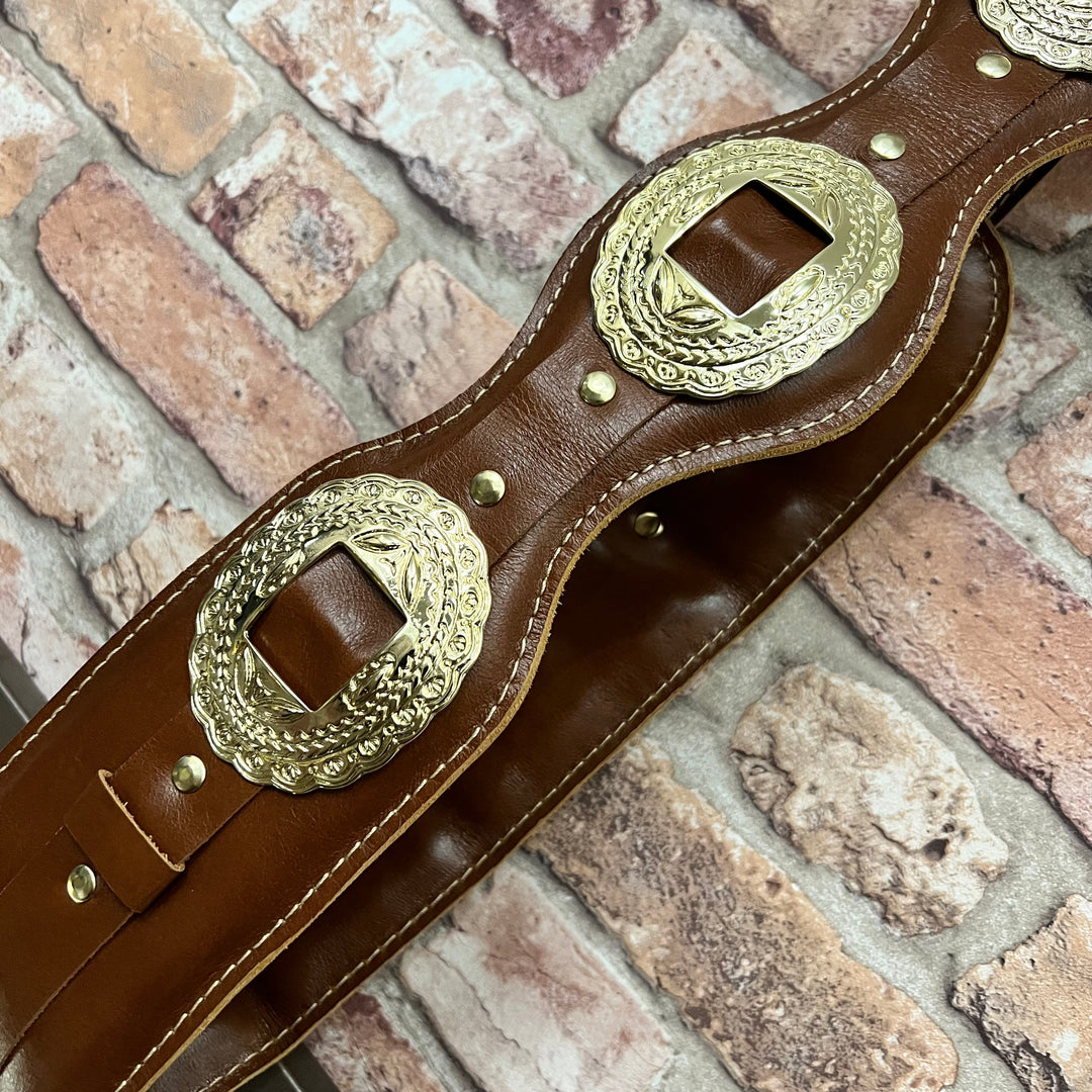 Evo Dr Rock 4” Brown Pallete - Correa de Bajo | * Foto referencial: Al ser un producto de cuero, el color y patrón de puede variar ligeramente* Hecha a mano en Brasil | Gearhub