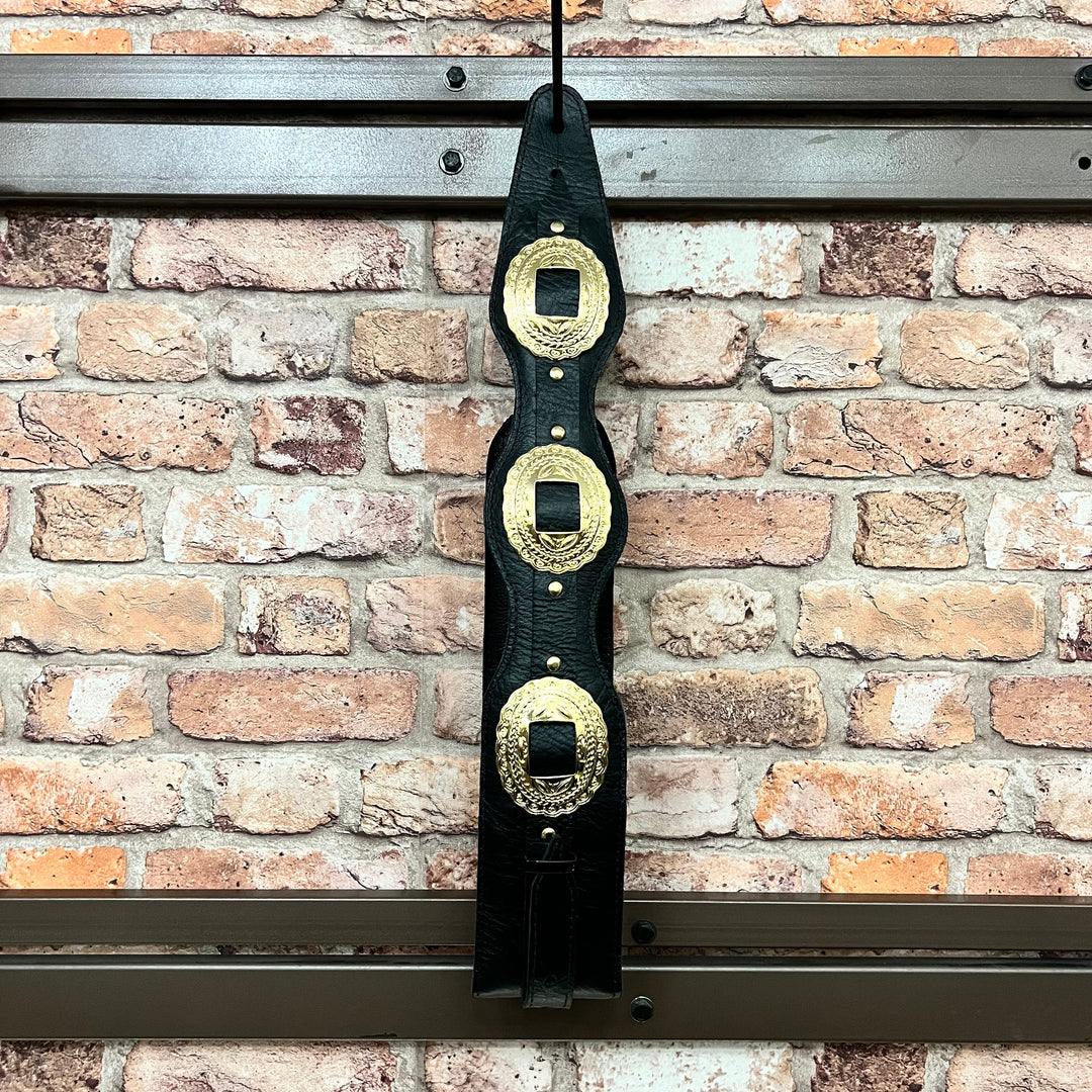 Evo Dr Rock 4” Black- Gold - Correa de Bajo | * Foto referencial: Al ser un producto de cuero, el color y patrón de puede variar ligeramente* Hecha a mano en Brasil | Gearhub