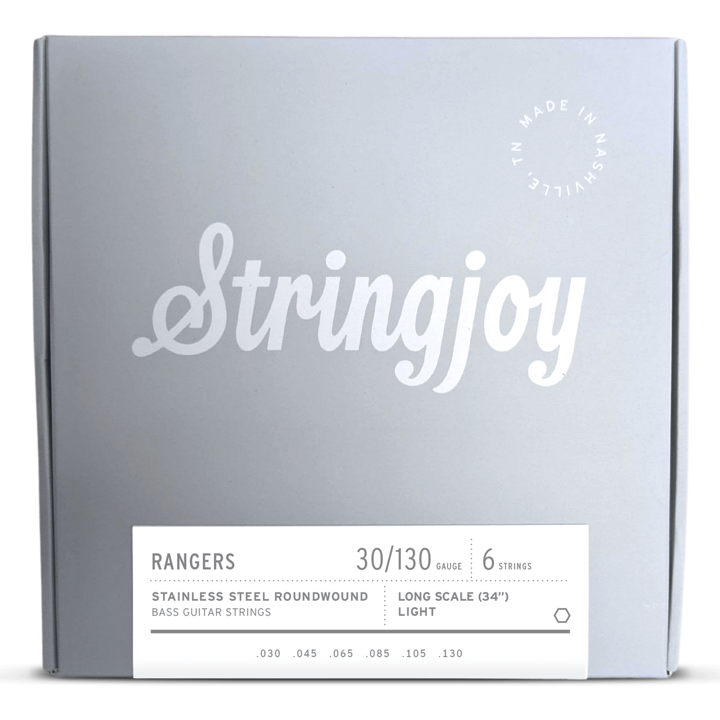 Stringjoy Long Scale Rangers Light Gauge 6 (30-130) - Cuerdas de Bajo Eléctrico Acero Inoxidable