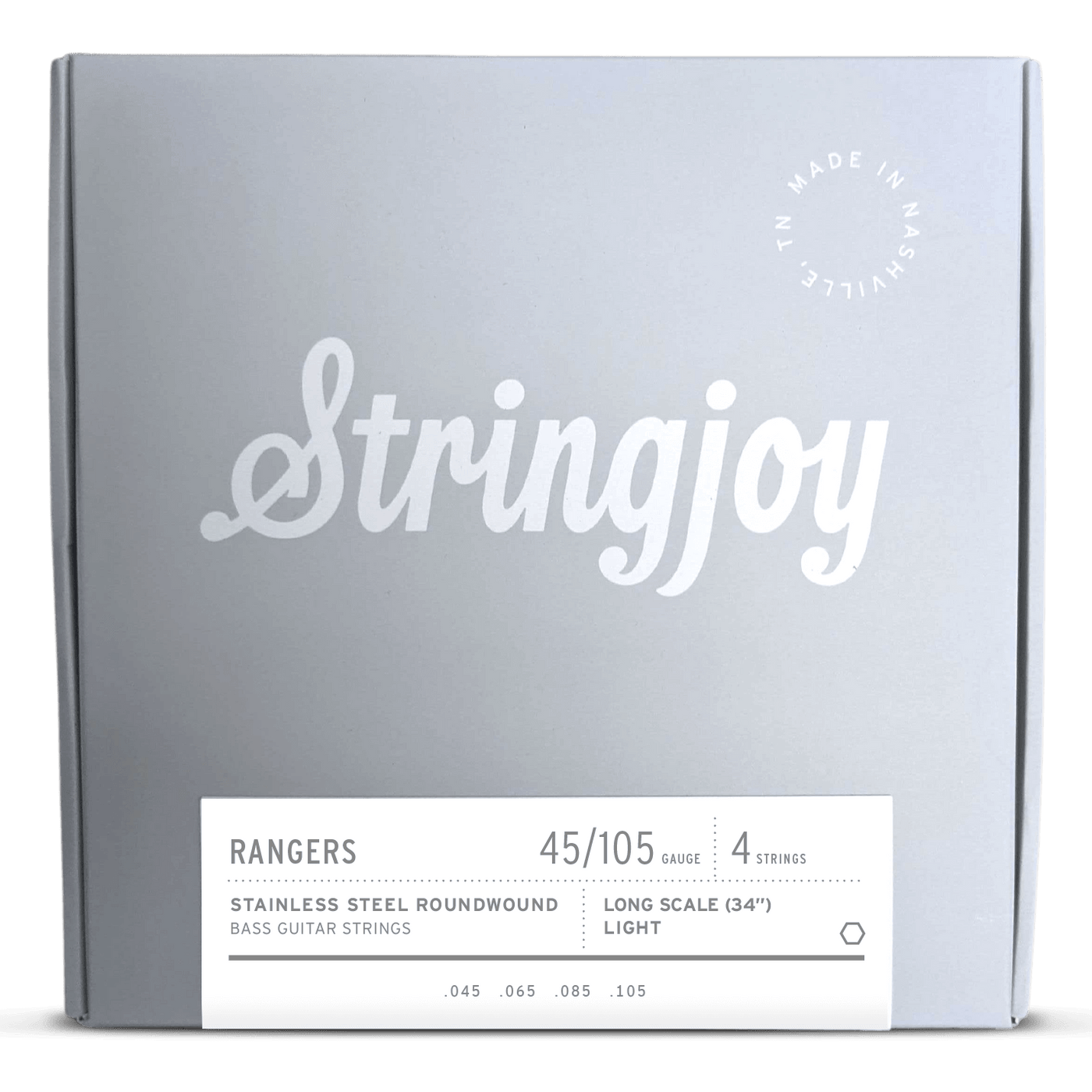 Stringjoy Long Scale Rangers Light Gauge 4 (45-105) - Cuerdas de Bajo Eléctrico Acero Inoxidable