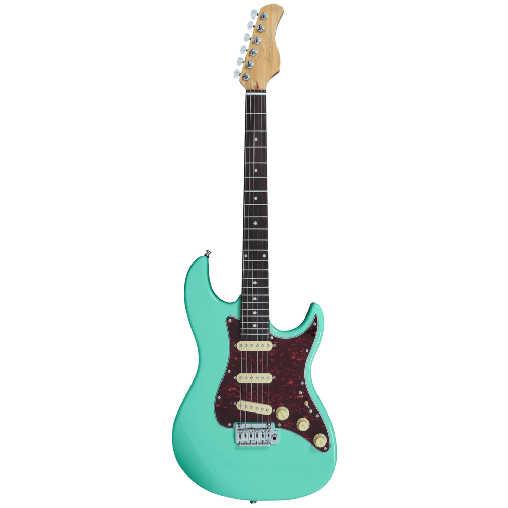 Sire S3 SSS Mild Green - Guitarra Eléctrica | La guitarra eléctrica tradicional en forma de S se mejora con especificaciones electrónicas y de hardware diseñadas por Larry Carlton para adaptarse a la mayoría de los estilos de guitarra, desde el clásico ha