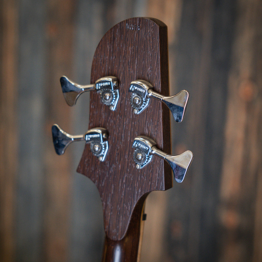 Lorita Element P Flamed Myrtle 2018 - Bajo Eléctrico | Cuerpo • Modelo: Element• Madera: Ash / Walnut• Terminación: Matte Brazo • Madera: Wenge• Perfil: “C”• Terminación: Satin • Espaciado: 19 mm• Escala: 34” • Nuez: Bronce Diapasón • Madera: Birdseye Map