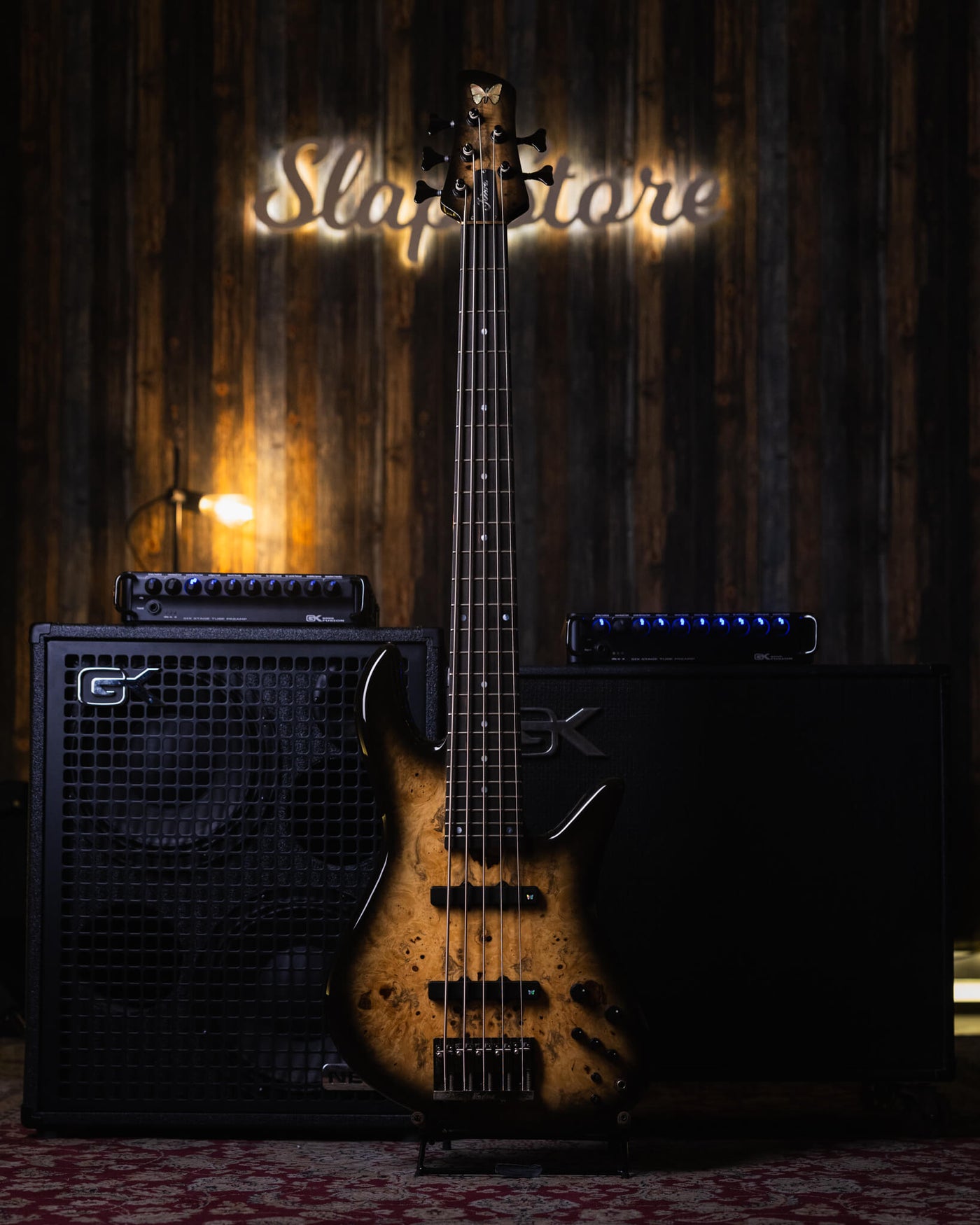 Fodera Emperor 5 Deluxe Chestnut Burl '95 - Bajo Eléctrico