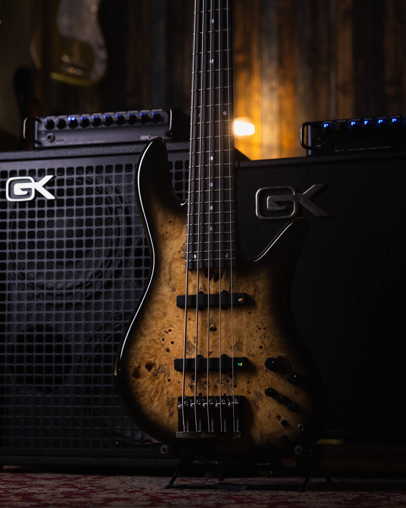 Fodera Emperor 5 Deluxe Chestnut Burl '95 - Bajo Eléctrico