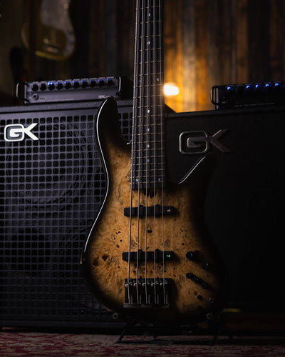 Fodera Emperor 5 Deluxe Chestnut Burl '95 - Bajo Eléctrico