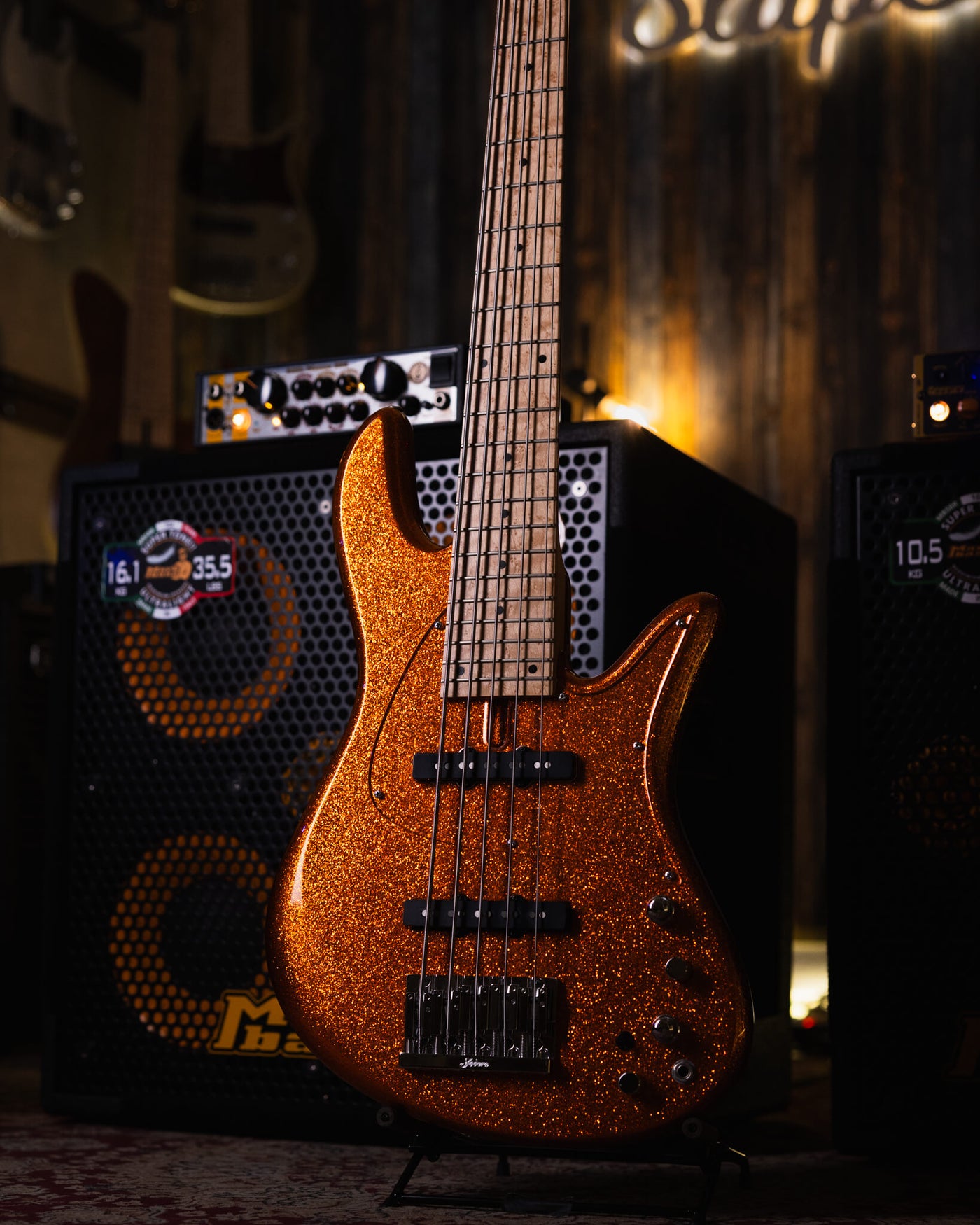 Fodera Emperor 5 J Classic Orange Sparkle 2019 - Bajo Eléctrico