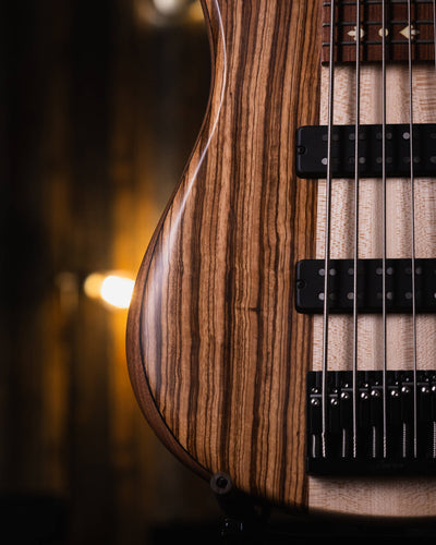 Fodera Monarch 5 Elite 38th Anniversary Zebrawood 2022  - Bajo Eléctrico