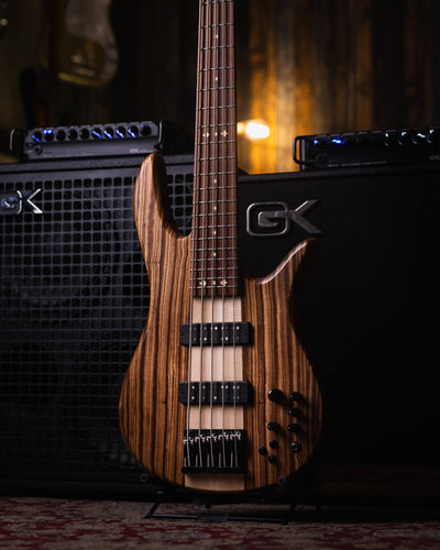 Fodera Monarch 5 Elite 38th Anniversary Zebrawood 2022  - Bajo Eléctrico