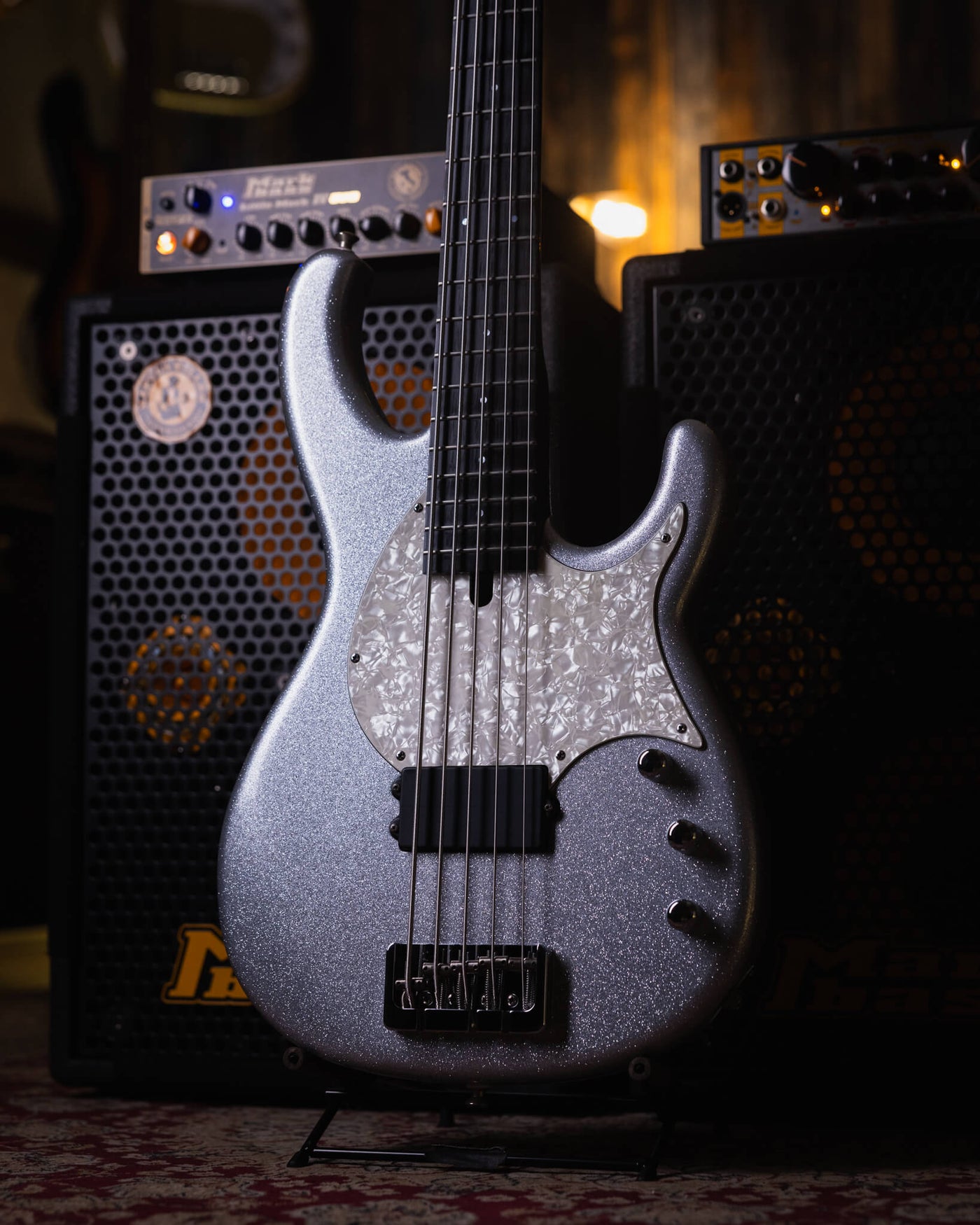 Modulus Funk Unlimited 5 Silver Sparkle 2002 - Bajo Eléctrico