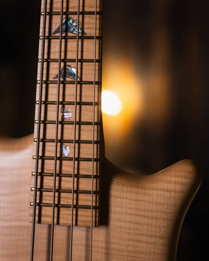 Warwick Thumb BO Bleached Blonde Limited Edition 2003 - Bajo Eléctrico | Cuerpo • Modelo: Thumb• Madera: Ash • Top: Flamed Maple• Terminación: Satin Brazo • Madera: 5-Pieces Flamed Maple + Ovangkol• Perfil: “C”• Terminación: Satin • Espaciado: 19 mm• Esca