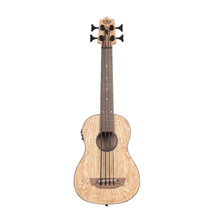 Ubass Kala Burl-Fs - Bajo Ukulele | La veta de la madera del Ubass Kala Burl-Fs tiene un patrón de vetas en forma de remolino salvaje que complementa maravillosamente su tez de madera de fresno claro. Los variados patrones aseguran que cada modelo sea una