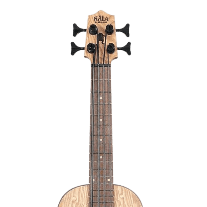 Ubass Kala Burl-Fs - Bajo Ukulele | La veta de la madera del Ubass Kala Burl-Fs tiene un patrón de vetas en forma de remolino salvaje que complementa maravillosamente su tez de madera de fresno claro. Los variados patrones aseguran que cada modelo sea una