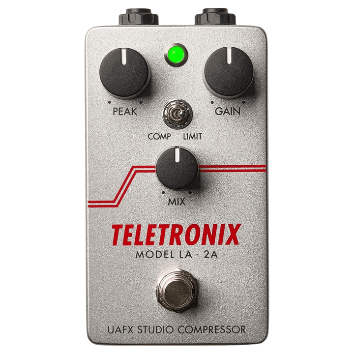 Universal Audio UAFX Teletronix LA2A - Pedal Compresor y limitador | UAFX Teletronix LA-2A Estudio Compresor es un pedal de efectos que te sumerge en los tonos ricos de un limitador legendario, ofreciendo compresión óptica a válvulas, true/buffered bypass