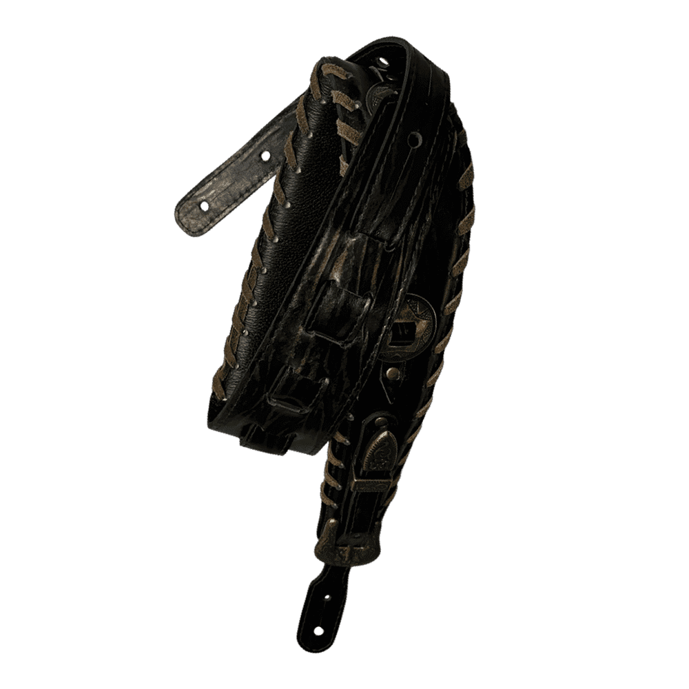 Evo Tex-Mex 3" Wengue Wood - Correa de Bajo | * Foto referencial: Al ser un producto de cuero, el color y patrón de puede variar ligeramente* Hecha a mano en Brasil* Largo mínimo: 110cm. (Aproximadamente) | Gearhub