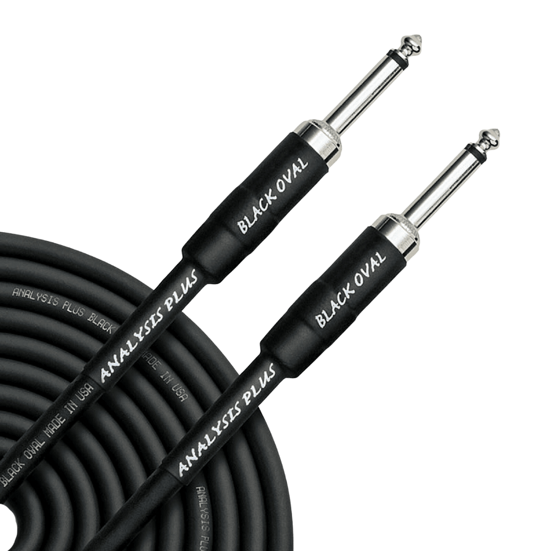 Analysis Plus Black Oval (4.6m) St-St - Cable de Instrumento | The Analysis Plus Bass Oval Instrument Cable with Overmold Plug w/Straight-Angle Plugs is the ultimate bass cable - with massive 16 gauge conductors there will be no loss in signal for the ful