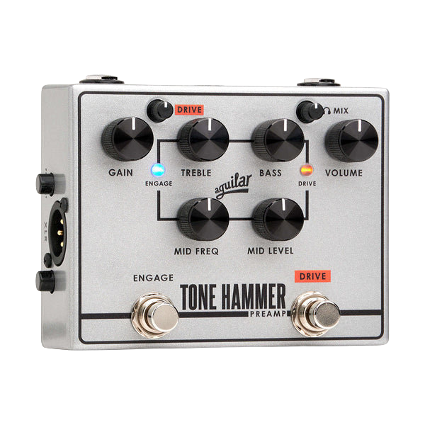 Aguilar Tone Hammer Preamp V2 - Pedal de Bajo | El Tone Hammer® Preamp v2 es la caja directa/preamp esencial para todo bajista. Experimente la calidez y el carácter característicos de Aguilar con el ecualizador de 3 bandas y el rango medio variable del pr