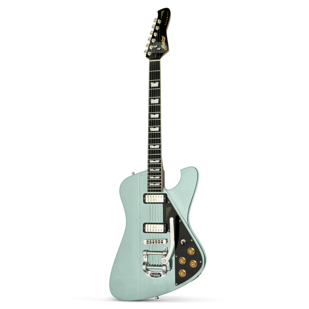 Baum Backwing Ocean Mist - Guitarra Eléctrica | Esta guitarra viene con una actitud muy alta por su diseño aerodinámico y su voz potente. La Backwing es una de las guitarras más llamativas de Baum.Diseñado con un cuerpo delgado y ligero y un perfil de cue