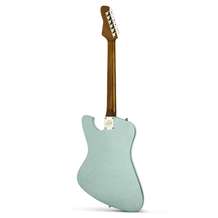 Baum Backwing Ocean Mist - Guitarra Eléctrica | Esta guitarra viene con una actitud muy alta por su diseño aerodinámico y su voz potente. La Backwing es una de las guitarras más llamativas de Baum.Diseñado con un cuerpo delgado y ligero y un perfil de cue
