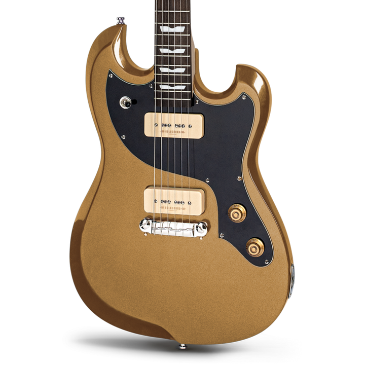 Baum Carve Vega Inca Gold - Guitarra Eléctrica | Presentamos el nuevo Carve VEGA 2024. La guitarra Carve viene con el carisma y el tono que hicieron la primer Carvepopular.Un tono de voz vintage con una respuesta dinámica rápida y directa a tu tocar. Ahor