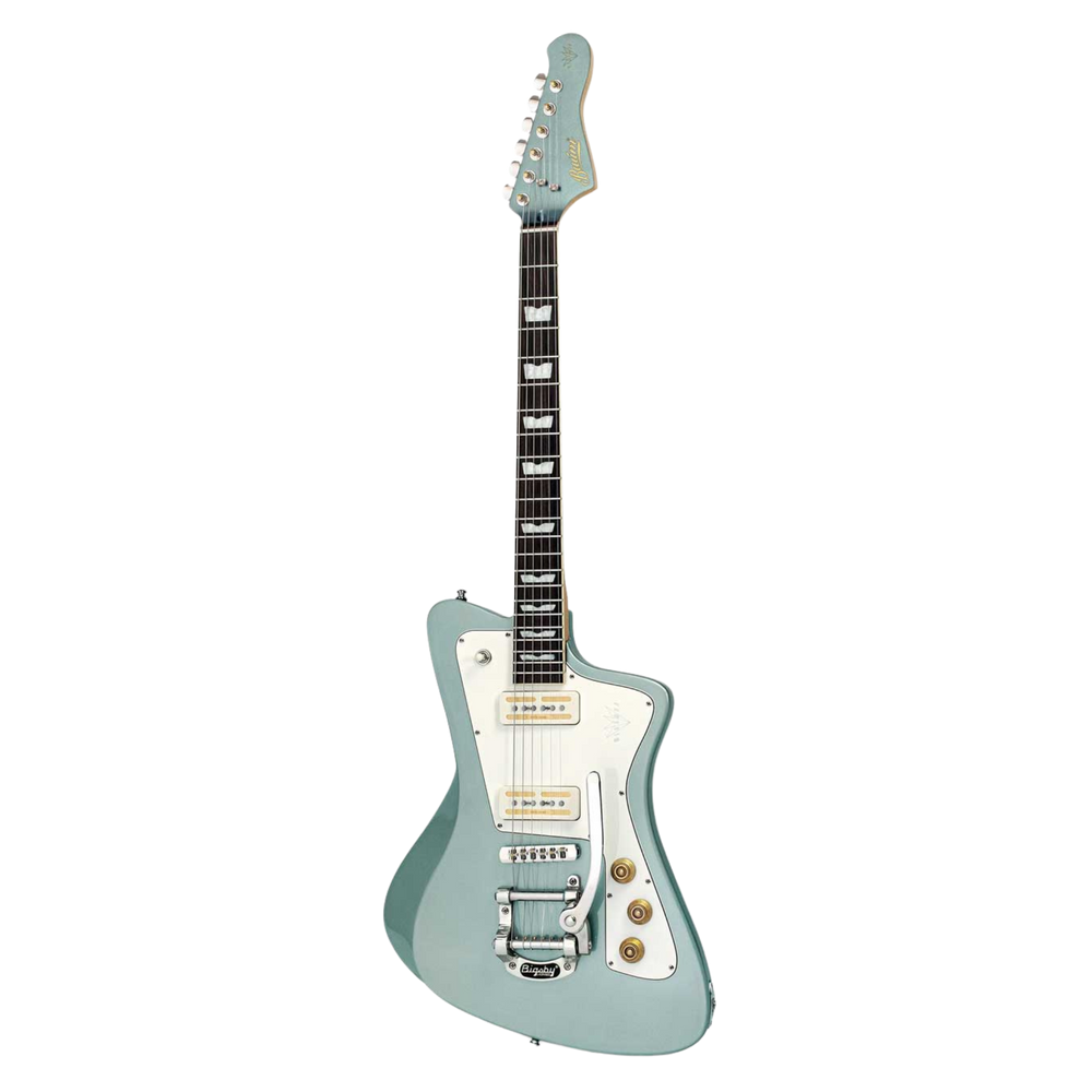Baum Wingman Ocean Mist - Guitarra Eléctrica | Con sus líneas limpias y elegantes, jugabilidad moderna y sonidos clásicos, el elegante Wingman es una guitarra offset bellamente curvada que es inequívocamente Baum. El diseño progresivo presenta un cuerpo l