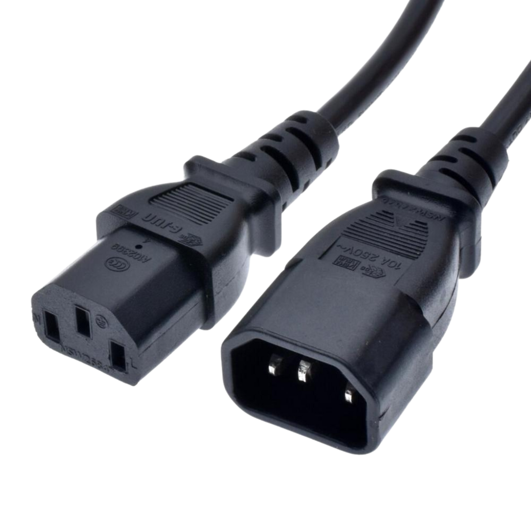 Furman ADP10E2 - Cable Corriente IEC Macho a Hembra (2mts) | Cable adaptador de extensión de corriente, Longitud 2 Mts, IEC macho C14 a IEC hembra C13, Soporta 15A. Cable de alimentación IEC de 2 mts Clasificación de 15 amperios Cableado de calibre 14 par