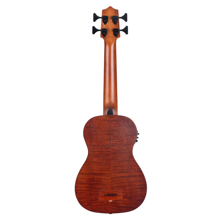 Ubass Kala Em FS Exotic Mahogany - Bajo Ukulele | El U•BASS® Acústico-Eléctrico Exotic Mahogany fue presentado en 2012 y rápidamente se convirtió en uno de nuestros modelos de U•BASS® más vendidos. La combinación única de colores naranja y marrón, acentua