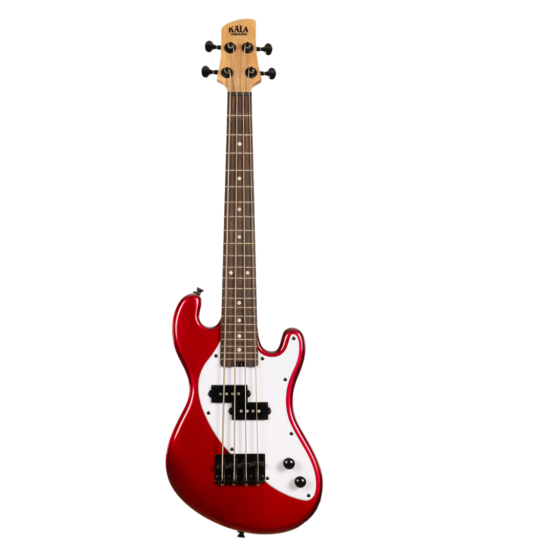 Ubass Kala Solid Body 4-String Candy Apple Red - Bajo Eléctrico | Inspirado en la serie original California U•BASS®, este innovador bajo de escala corta ofrece una nueva visión del U•BASS®. El U•BASS® de cuerpo sólido de Kala presenta una elegante forma d