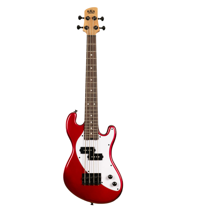 Ubass Kala Solid Body 4-String Candy Apple Red - Bajo Eléctrico | Inspirado en la serie original California U•BASS®, este innovador bajo de escala corta ofrece una nueva visión del U•BASS®. El U•BASS® de cuerpo sólido de Kala presenta una elegante forma d